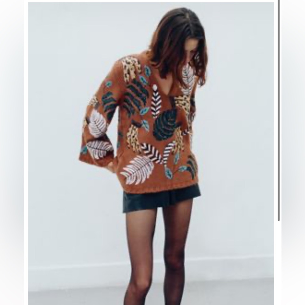 ZARA LIMITED EDITION BEADED KNIT SWEATER  6206/100